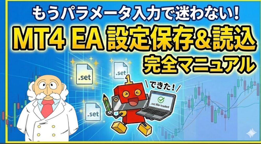 MT4 EAの設定（.setファイル）を保存・読み込みする方法を徹底解説｜パラメータのバックアップや共有に便利！